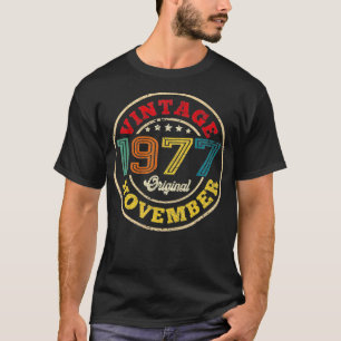 Vintage November 1977 Legend 43th Birthday Retro T-Shirt
