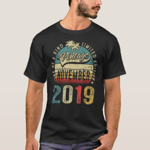Vintage November 2019 3 Years Old 3rd Birthday B T-Shirt