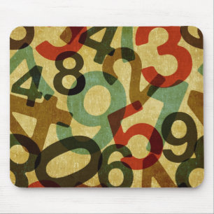 vintage numbers texture mousepad