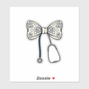 Vintage Nurse Bow Stethoscope Floral Shirt Design_