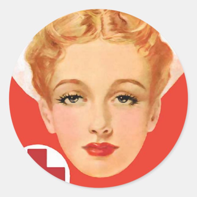 Vintage Nurse Classic Round Sticker (Front)