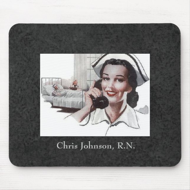 Vintage Nurse Custom Personalised Mouse Pad (Front)