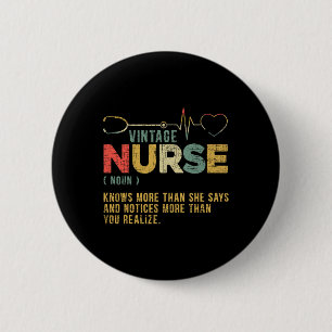 Vintage Nurse Definition Hospital Medical Register 6 Cm Round Badge
