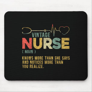 Vintage Nurse Definition Hospital Medical Register Mouse Pad