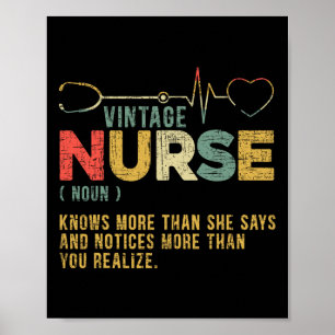 Vintage Nurse Definition Hospital Medical Register Poster