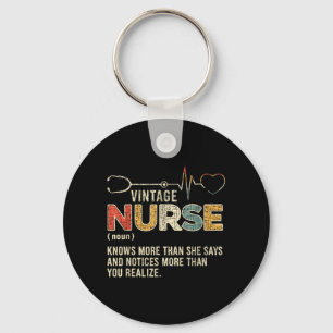 Vintage Nurse Definition Medical Humour Design Key Ring