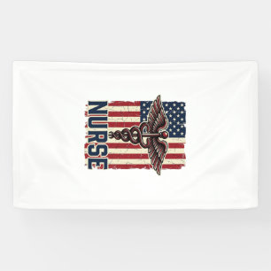 Vintage Nurse Flag Caduceus Back Design_1 Banner