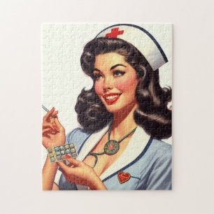 Vintage Nurse Illustration Jigsaw Puzzle