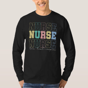 Vintage Nurse Love Heal Inspire Medicine Nursing H T-Shirt
