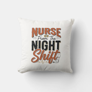 Vintage Nurse Night Shift Shirt Design_1 Cushion