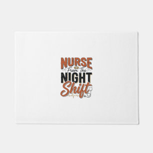 Vintage Nurse Night Shift Shirt Design_1 Doormat