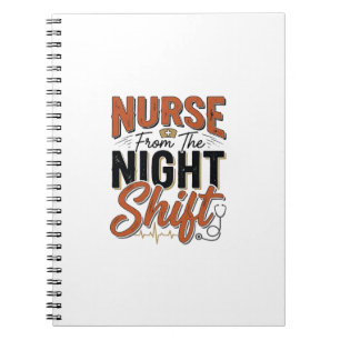 Vintage Nurse Night Shift Shirt Design_1 Notebook