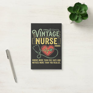 Vintage Nurse Noun Knows More Than She Says Post-it Notes