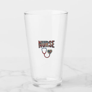 Vintage Nurse Patriotic Stethoscope Shirt Design_1 Glass