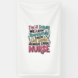 Vintage Nurse Scrubs Temperature Life Saving Shirt Banner
