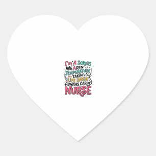 Vintage Nurse Scrubs Temperature Life Saving Shirt Heart Sticker