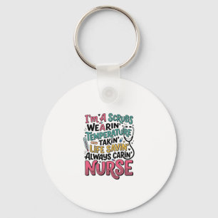 Vintage Nurse Scrubs Temperature Life Saving Shirt Key Ring