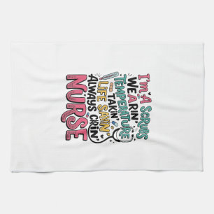 Vintage Nurse Scrubs Temperature Life Saving Shirt Tea Towel
