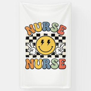 Vintage Nurse Smiley Chequerboard Shirt Design_1 Banner