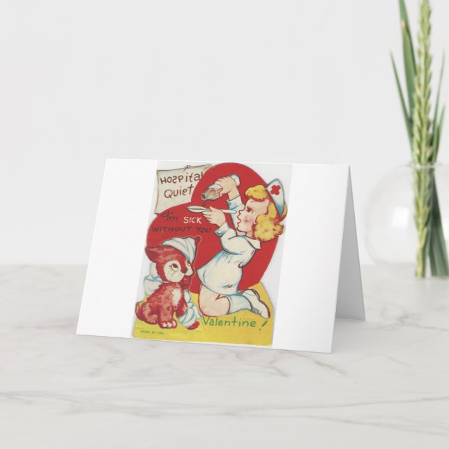 Vintage Nurse Valentine Holiday Card (Front)