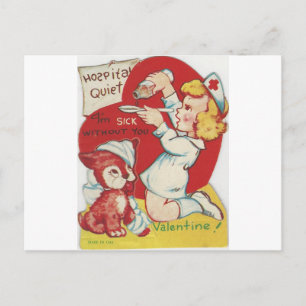 Vintage Nurse Valentine Holiday Postcard