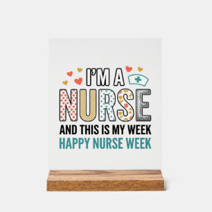 Vintage Nurse Week Appreciation Typography Shirt_1 Acrylic Sign