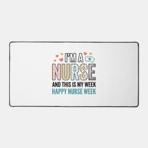 Vintage Nurse Week Appreciation Typography Shirt_1 Desk Mat