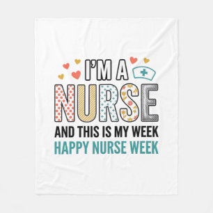 Vintage Nurse Week Appreciation Typography Shirt_1 Fleece Blanket
