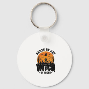 Vintage Nurse Witch Halloween Design_1 Key Ring