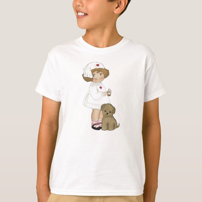 Vintage Nurse With Puppy T-shirts and Gifts (Front)