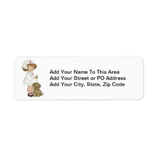 Vintage Nurse With Puppy T-shirts and Gifts Return Address Label