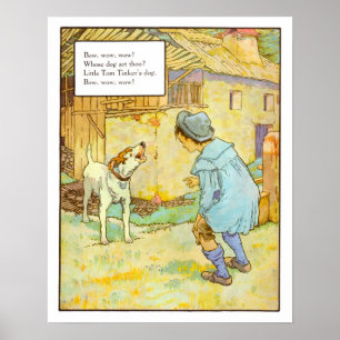 Vintage Nursery Print- Bow Wow Wow! Poster