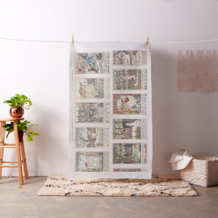 Vintage Nursery Rhyme Illustrations Colour Fabric