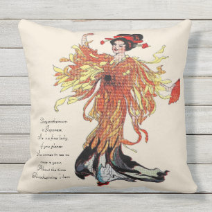Vintage Nursery Rhyme Thanksgiving Chrysanthemum Cushion