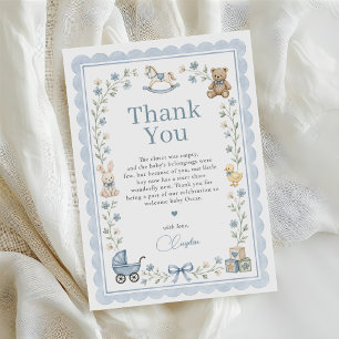 Vintage Nursery Toys Boy Baby Shower Thank You Card