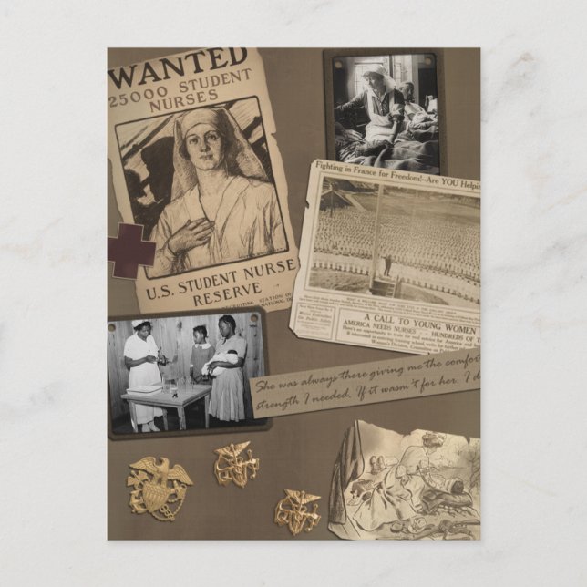 Vintage Nursing - Nurses Scrapbook Postcard (Front)