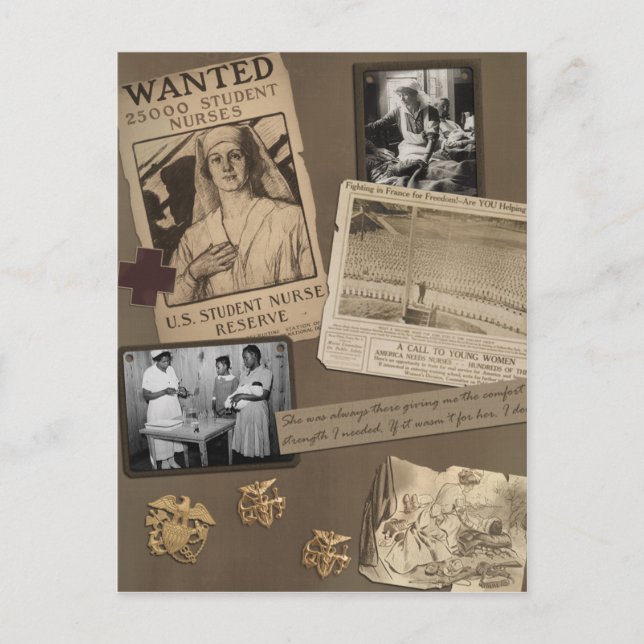 Vintage "Nursing" Scrapbook Postcard (Front)