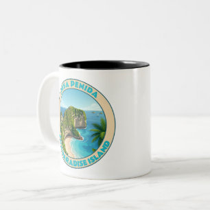 Vintage Nusa Penida Bali Kelingking Beach Travel Two-Tone Coffee Mug
