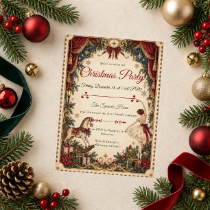 Vintage Nutcracker Ballet Christmas Party Invitation