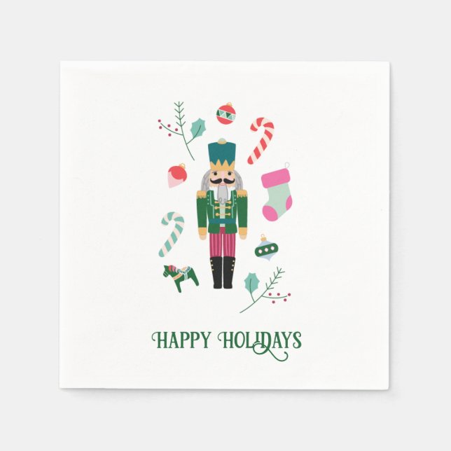Vintage Nutcracker Christmas Holiday Napkin (Front)