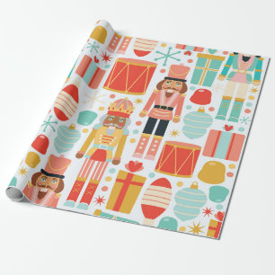 Vintage Nutcracker Christmas Seamless Pattern Wrapping Paper