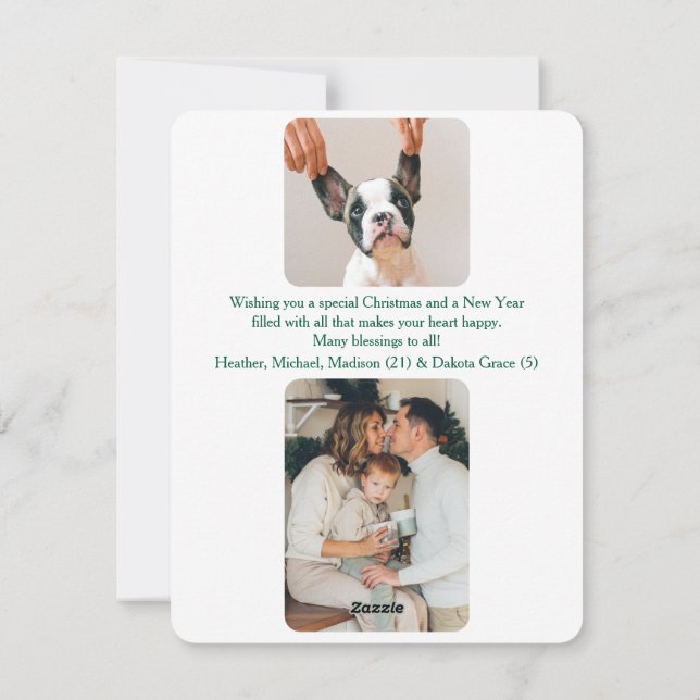 Vintage Nutcracker & Merry Christmas Holiday Card (Back)