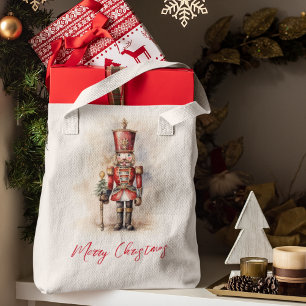 Vintage Nutcracker & Merry Christmas Tote Bag