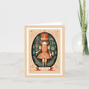Vintage Nutcracker Soldier Christmas Holiday Card