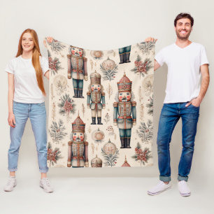 Vintage Nutcracker Soldiers - Classic Christmas 2 Fleece Blanket