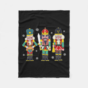Vintage Nutcracker Squad Christmas 2024 Xmas Match Fleece Blanket