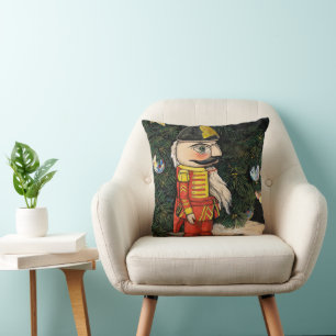 Vintage Nutcracker Under the Christmas Tree Cushion