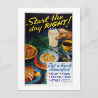 Vintage Nutrition Eat Breakfast Milk Fruit Cereal