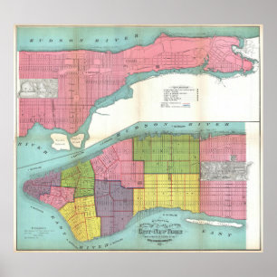 Vintage NYC Fire Department Map (1871) Poster