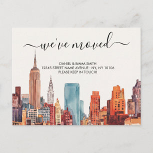 Vintage NYC New Address Moving Announcement Postcard